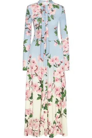 Oscar de la Renta Cherry Blossom Ombré-Kleid