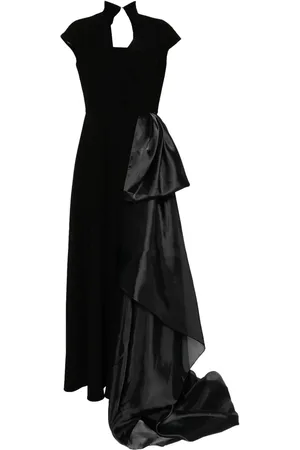 Bazza Alzouman Drapiertes Organza-Abendkleid mit angeschnittenen Ärmeln
