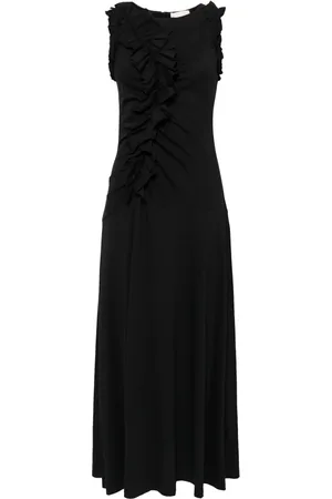 ULLA JOHNSON Gerüschtes Bendetta Midikleid