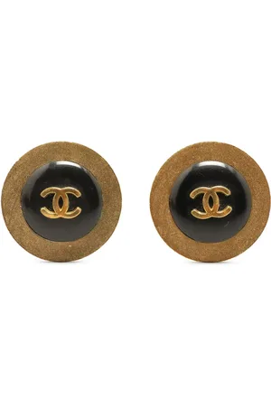 CHANEL 1994 vergoldete CC Button Ohrclips
