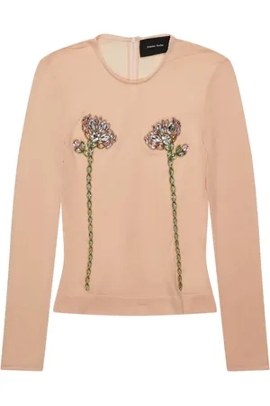 Simone Rocha Langarmshirt mit Blumenverzierung