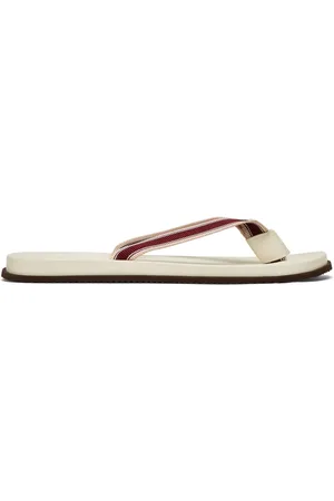 Brunello Cucinelli Flip-Flops mit gestreiften Riemen