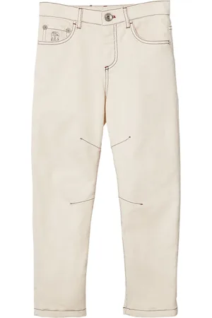 Brunello Cucinelli Halbhohe Straight-Leg-Jeans