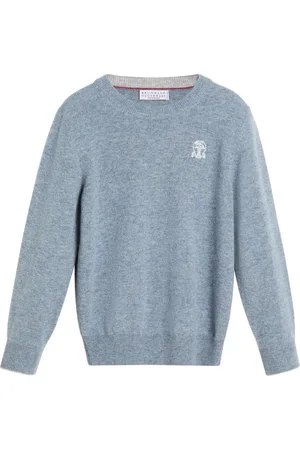 Brunello Cucinelli Kaschmirpullover mit Logo-Stickerei