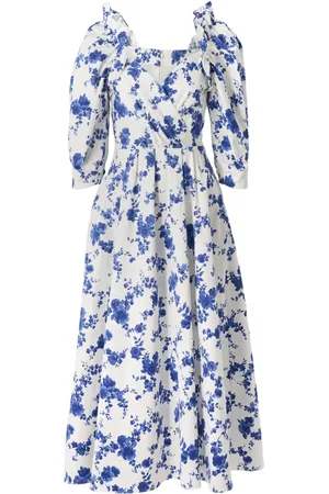 Carolina Herrera Midikleid mit Blumen-Print