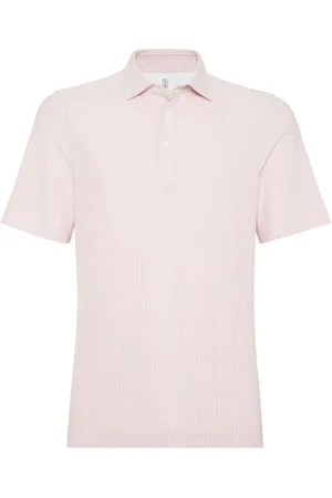 Brunello Cucinelli Poloshirt aus geripptem Strick