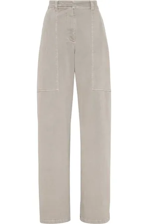 Brunello Cucinelli Halbhohe Straight-Leg-Jeans