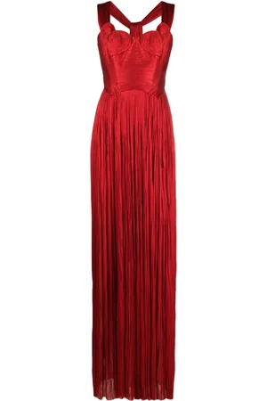 MARIA LUCIA HOHAN Sabina Maxikleid mit Satin-Finish