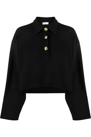 ROSETTA GETTY Langärmeliges Cropped-Poloshirt