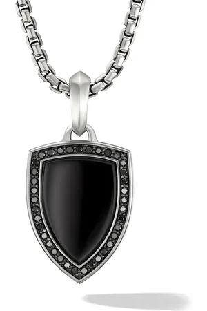 David Yurman Shield Sterlingsilber-Amulett mit Diamanten