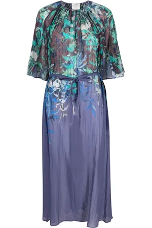 FORTE FORTE Faltenkleid mit Blumen-Print