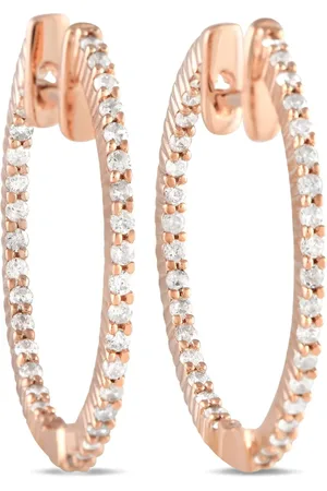 LB Exclusive 14kt Inside-Out Rotgoldcreolen mit Diamant
