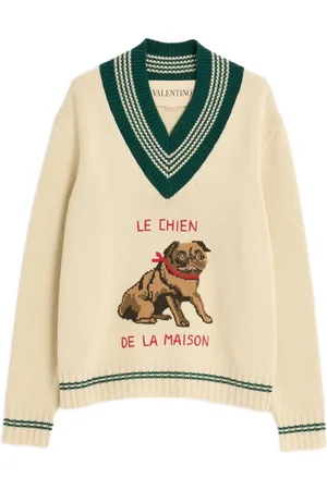 VALENTINO GARAVANI LE CHIEN DE LA MAISON JACQUARD WOOL SWEATER