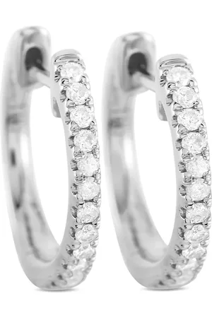 LB Exclusive 14kt Weißgoldcreolen mit Diamant
