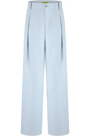 SHANGHAI TANG Leinenhose mit geradem Bein
