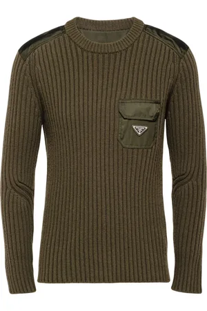 Prada Kaschmirpullover mit Logo-Applikation