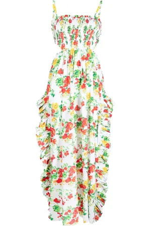 Caroline Constas Gesmoktes Minikleid mit Blumen-Print