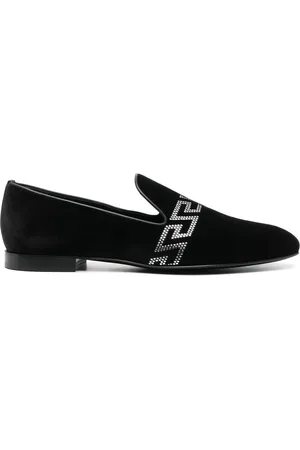 VERSACE Loafer aus Samt mit Greca-Applikation