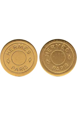 Hermès 2000-2024 vergoldete Bijouterie Fantaisie Clou De Selle Ohrclips