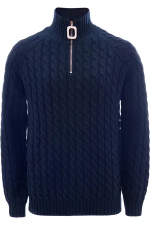 J.W.Anderson Henley Pullover mit Zopfmuster