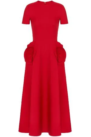 RED Valentino Valentino Rose Pocket Midi Dress