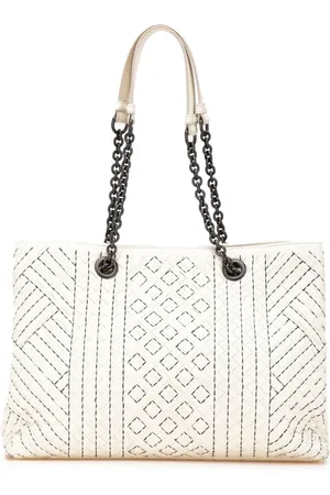 Bottega Veneta 2012-2024 mittelgroße Intrecciato Stitched Double Chain Tote Bag