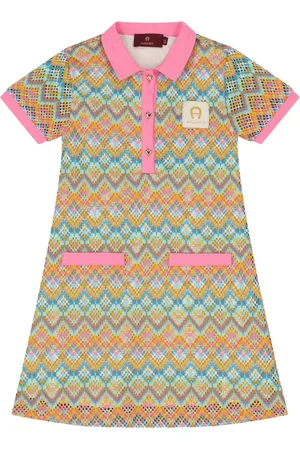 Aigner Gemustertes Kleid mit Polokragen