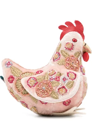 Anke Drechsel Kleines Stofftier mit Hühnerstickerei