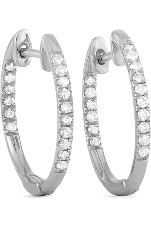 LB Exclusive 14kt Weißgoldcreolen mit Diamant