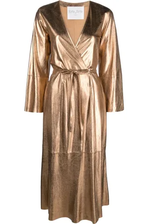 FORTE FORTE Midikleid aus metallischem Leder