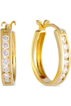 LB Exclusive 14kt Gelbgoldcreolen mit Diamanten