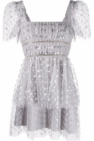 Self-Portrait Gestuftes Kleid mit Pailletten