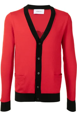 Ports V Cardigan mit Slogan-Print