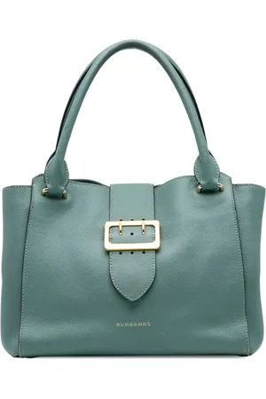 Burberry 2000-2017 mittelgroße Tote Bag mit gekörnter Kalbsleder mit Schnalle