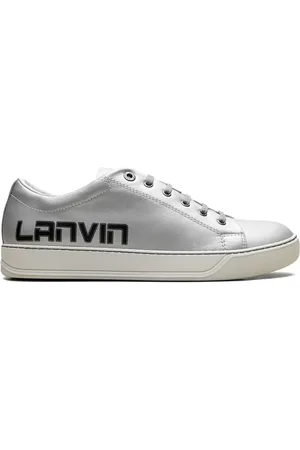 Lanvin "Metallic Grey" Sneakers mit Logo-Print