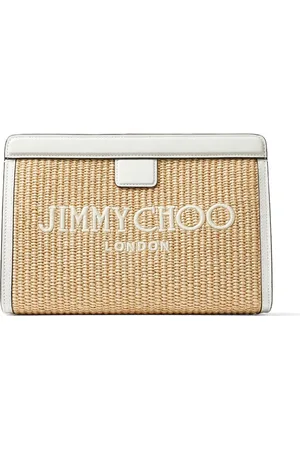 Jimmy Choo Gewebte Avenue Clutch mit Logo-Stickerei