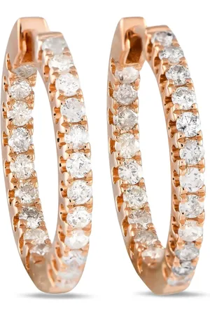 LB Exclusive Pre-owned 14kt Inside-Out Rotgoldcreolen mit Diamanten