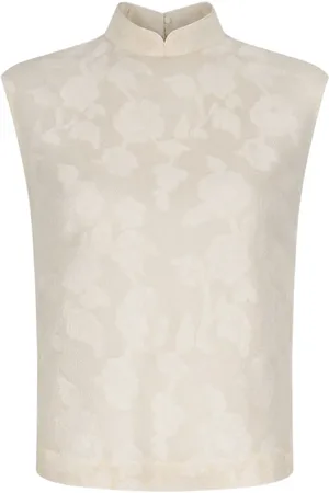 SHANGHAI TANG Top aus Blumen-Jacquard