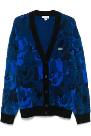 Lacoste Intarsien-Cardigan mit Blumenmuster
