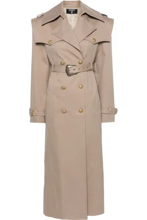 Balmain Doppelreihiger Twill-Mantel