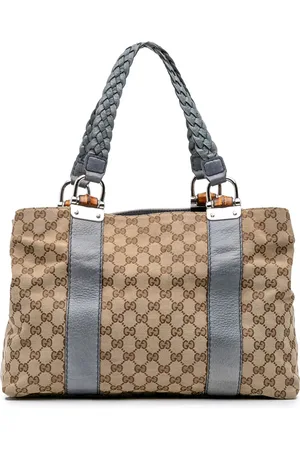 Gucci 2000-2015 mittelgroße Bamboo Libeccio Tote Bag