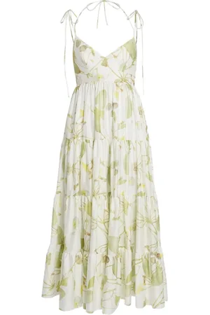 Erdem Maxikleid mit Blatt-Print