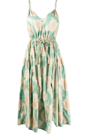ULLA JOHNSON Valentina Midikleid mit Batikmuster