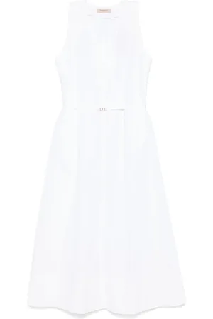 Twin-Set Midikleid mit Logo-Schild