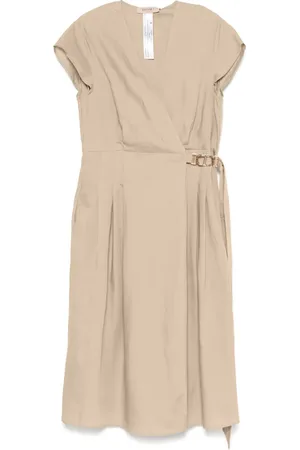 Twin-Set Midikleid mit Logo-Schild