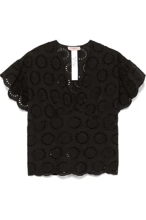 Twin-Set Bluse mit Lochstickerei
