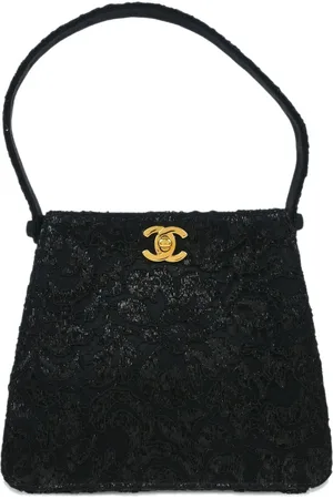 CHANEL 1998 Tote Bag aus Spitze mit Drehverschluss