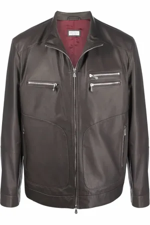 Brunello Cucinelli Lederjacke mit Reißverschluss