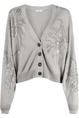 Brunello Cucinelli Marine Flower Cardigan