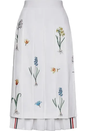 Thom Browne Midirock mit blumiger Stickerei